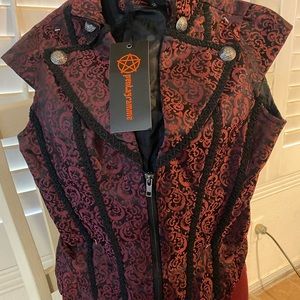 Gothic black and burgundy corset top